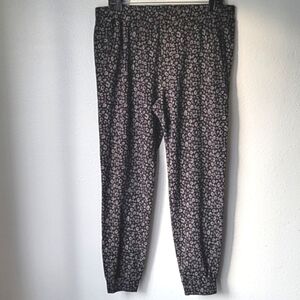Saint + Sofia Soho Jogger Pants, Size 10, Color Black/Olive Green